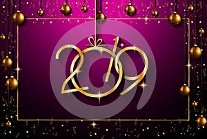 2019 Happy New Year Background for your Seasonal Flyers and Greetings Card or Christmas