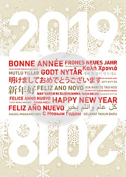 2019 Happy new year card from all the world