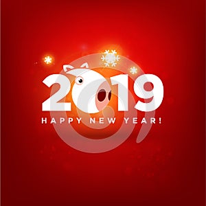 2019 happy new year chinese pig zodiac minimal modern sign card and banner background template