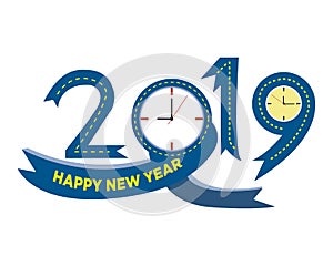 2019 Happy New Year creative design for your greetings card, flyers, invitation, posters, brochure, banners, calendar. Vector illu