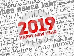 2019 Happy New Year in different languages