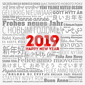 2019 Happy New Year in different languages