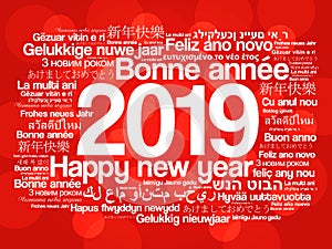 2019 Happy New Year in different languages