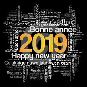 2019 Happy New Year in different languages