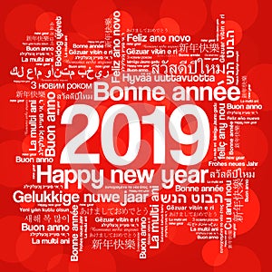 2019 Happy New Year in different languages