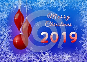 2019 Happy New Year paper craft holiday background