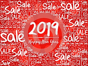 2019 Happy New Year. Sale Christmas background