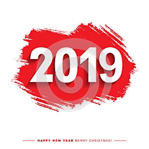 2019 Merry Christmas and Happy New Year card or background.