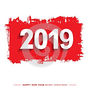 2019 Merry Christmas and Happy New Year card or background.