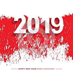 2019 Merry Christmas and Happy New Year card or background.