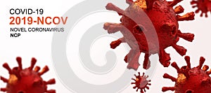 2019-nconv coronavirus ncp virus covid-19 background  red - 3d rendering