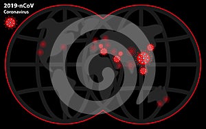 2019-nCoV Coronavirus map and charts vector. Confirmed cases internationally of Coronavirus