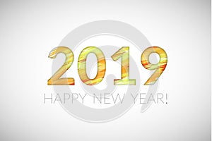 2019 New Year greeting card design element. Vector illustration