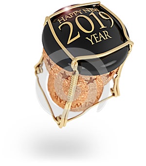 2019 New Year`s champagne stopper
