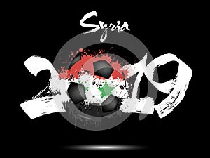 2019 New Year and soccer ball as flag Syria