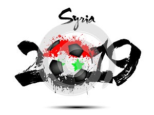 2019 New Year and soccer ball as flag Syria