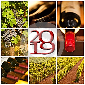 2019 red wine square photos collage