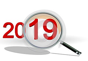 2019 review focus on details text numbers len - 3d rendering