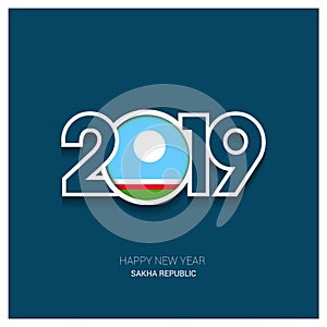 2019 Sakha Republic Typography, Happy New Year Background
