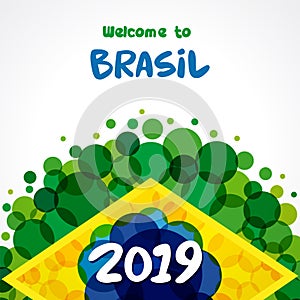 2019 welcome to Brazil green background