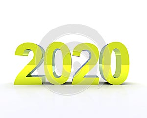 2020 in 3d colore giallo