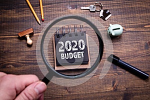 2020 Budget, family finances, economics, trade and career concept
