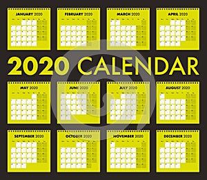 2020 calendar with wire bind