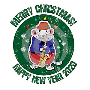 2020 Christmas mouse stickers. 2020 Chinese New Year of the Rat.