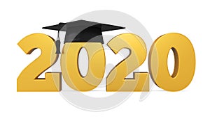2020 Graduation Cap Isolated