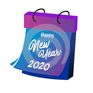 2020 Happy New Year Calendar Vector Illustration for Promotion, Banner, Poster, Flyer, Card and Invitation