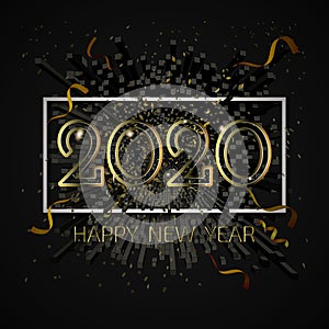 2020 happy new year celebration vector illustration BG
