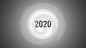 2020 happy new year concept background,  2020 text written on center in grayscal background textrue