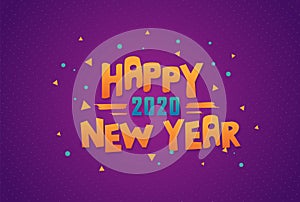 2020 Happy New Year handwritten creative background