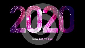 2020 Happy New Year with real fireworks exploding celebration frame fill and loop seamlessly abstract blur bokeh lights