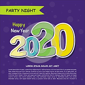 2020 happy new year text - number design