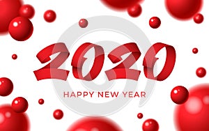 2020 happy new year vector background numeral text