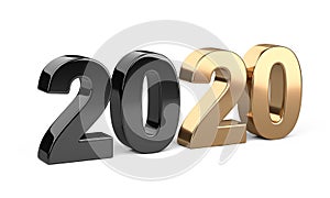 2020 inscription. Represents the new year black and golden symbol