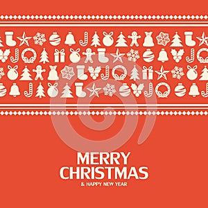 2020 Merry christmas flat icons vector illustration with different christmas elements