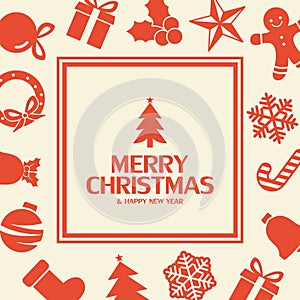 2020 Merry christmas flat icons vector illustration with different christmas elements