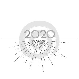 2020 New Year Graphic lines on a white background Creative element for design cards calendar invitations for the New Year and