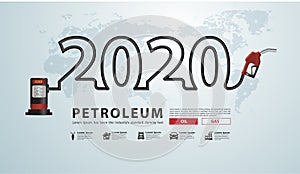 2020 new year petroleum concept with gasoline pump nozzle creative design