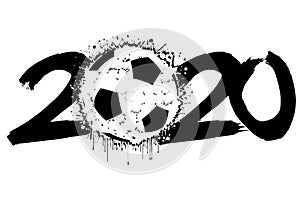 2020 New Year and a soccer ball from blots