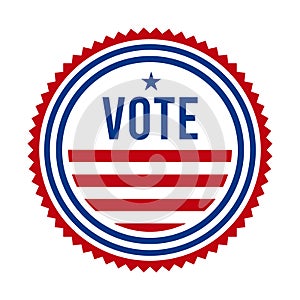 2020 Presidential Election Vote Badge. USA Patriotic Stars and Stripes. United States of America Democratic / Republican President