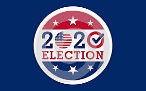 2020 United States of America Election banner. Election banner Vote 2020 with Patriotic Stars.