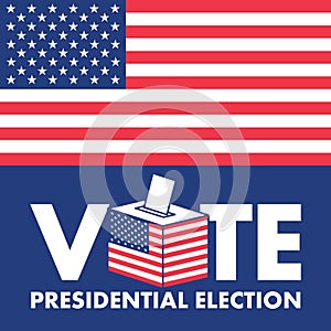 2020 United States of America Presidential Election with Ballot Box Vector Illustration