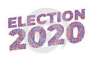 2020 United States of America Presidential Election banner. Election banner Vote 2020 with Patriotic Colours