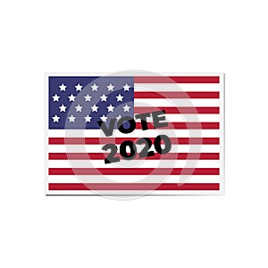 2020 United States of America Presidential Election banner. Election banner Vote 2020 with Patriotic Stars