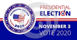 2020 United States of American Presidential Election in November 3. Political event concept vector