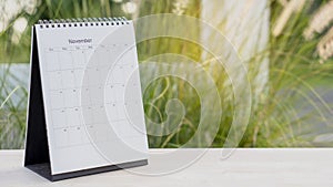 2021 Calendar desk place on table. Desktop Calender for Planner to plan agenda, timetable, appointment, organization, management