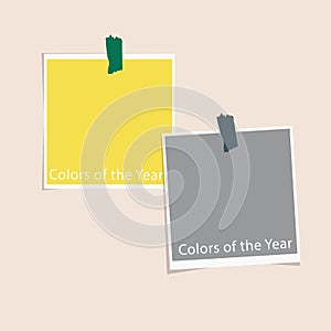 2021 color trends sample. Ultimate gray and illuminating yellow colors palette. Vector illustration